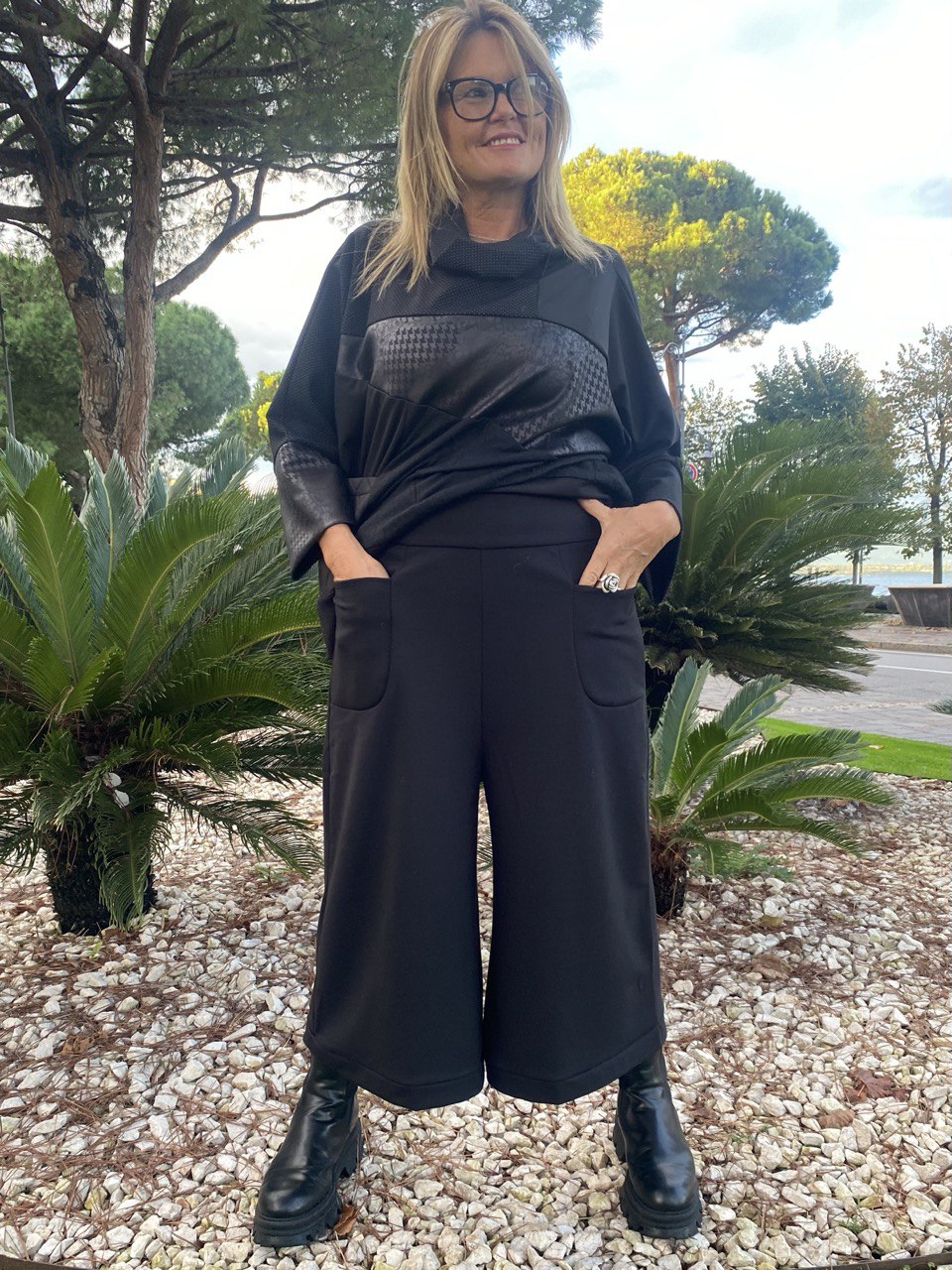 PANTALONI JERSEY NERO