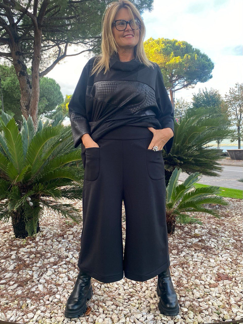 PANTALONI JERSEY NERO