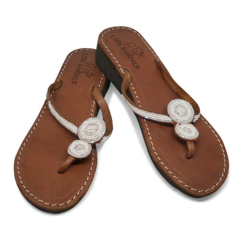 SIX ROUNDS SILVER LEATHER SANDALS FLAT (EU 39 / US 8.5)