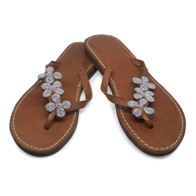 AQUA 3 FLOWER LEATHER SANDALS MEDIUM (EU 38 / US 7.5)