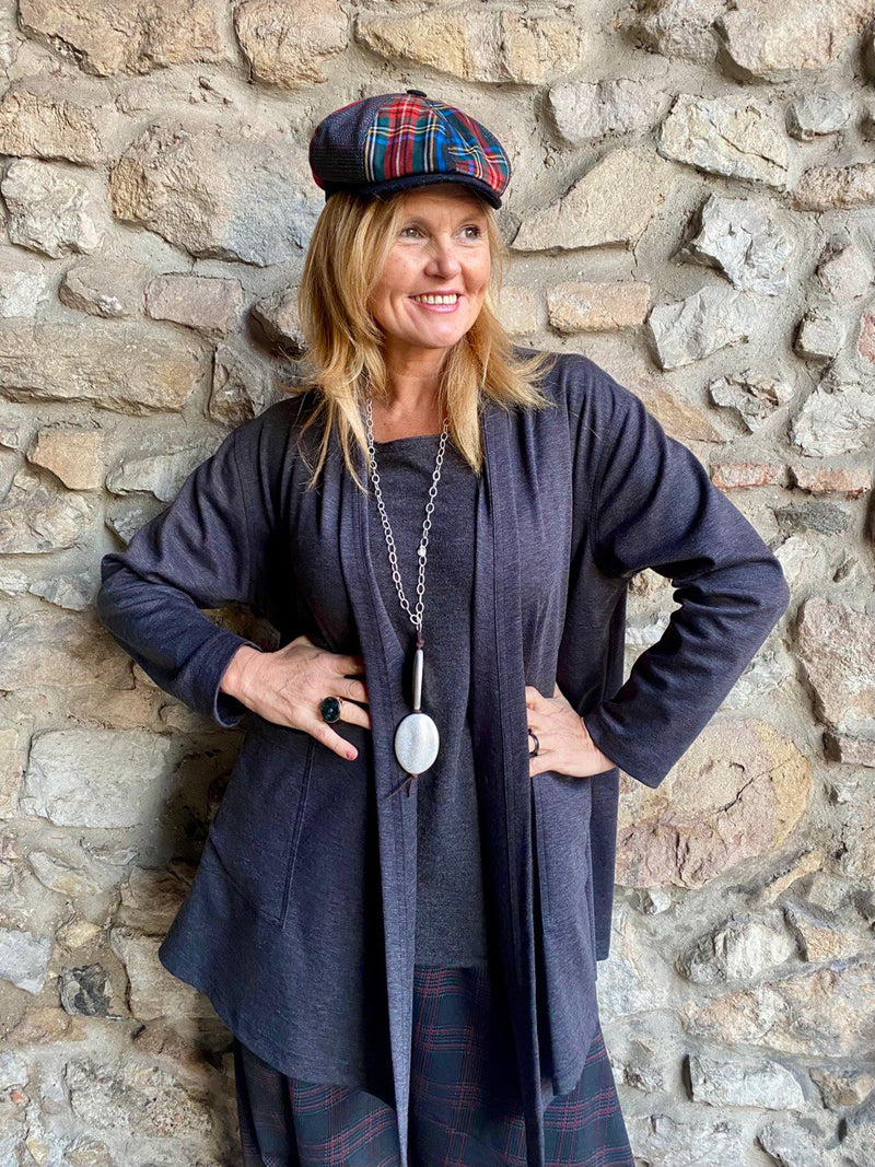 Cardigan double grigio