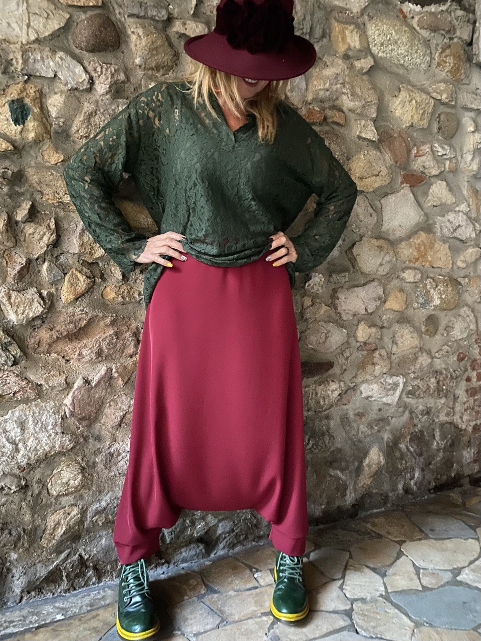 Pantalone turco bordeaux