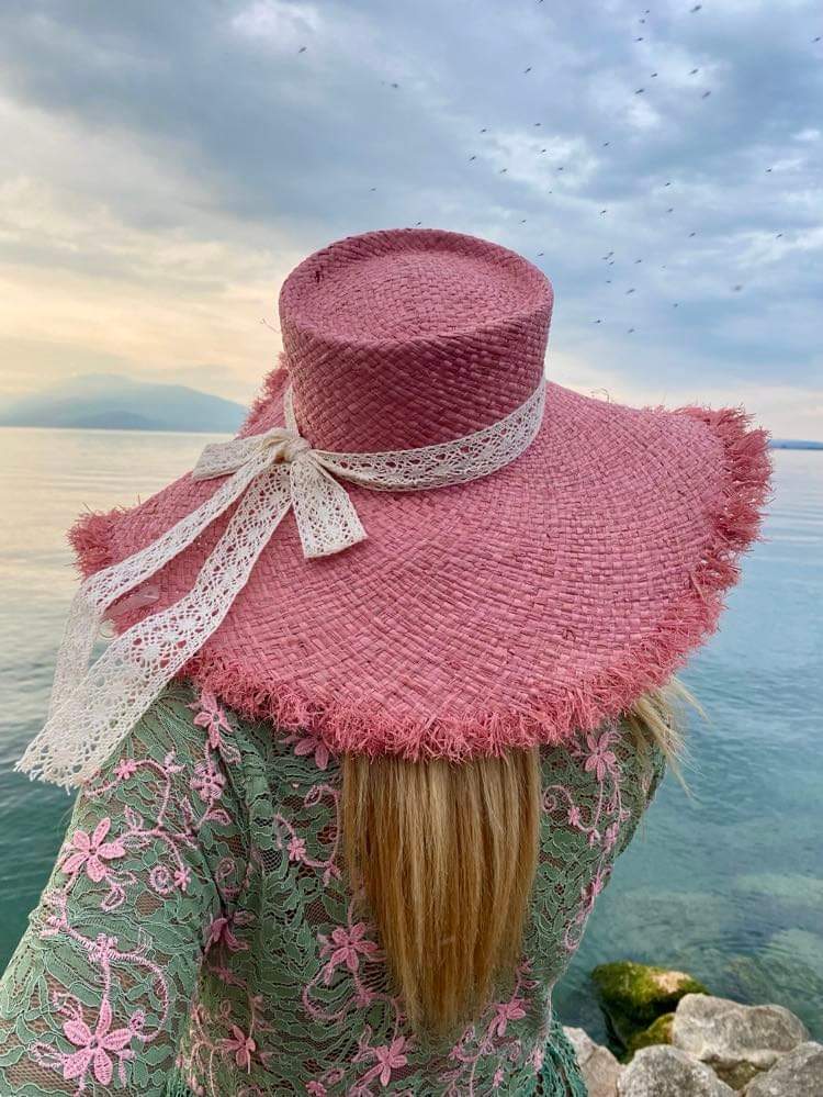 Cappello in paglia pink