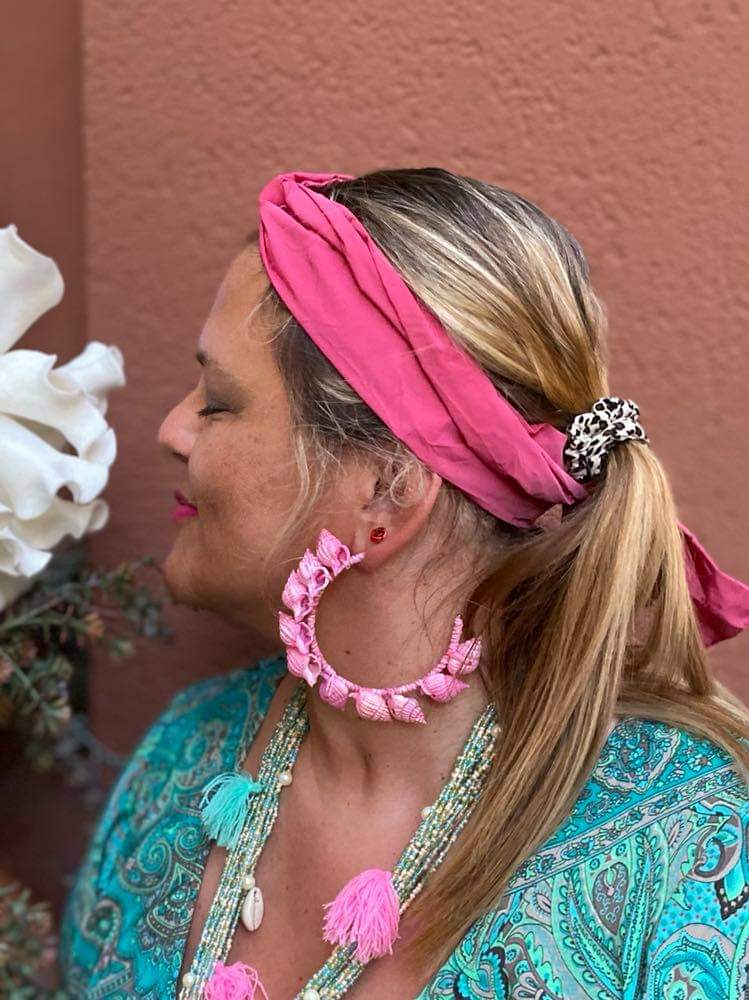 Earrings shells pink