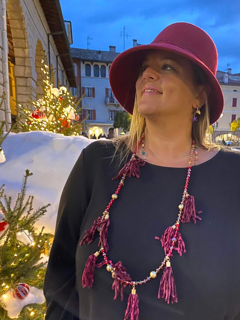 Collana bordeaux nappine - Main Image